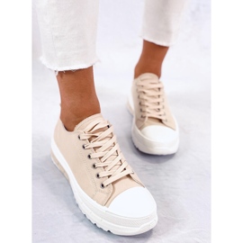 BM Deportivas mujer con cordones Raffey Beige 4
