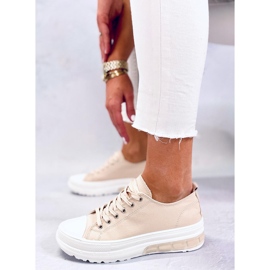 BM Deportivas mujer con cordones Raffey Beige 1