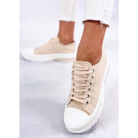 BM Deportivas mujer con cordones Raffey Beige 3