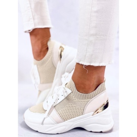 BM zapatillas Davis beige con cuña 4