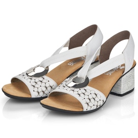 Sandalias mujer piel con goma blanco Rieker 64677 10