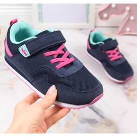 Deportivas niña con velcros azul marino Befado 2