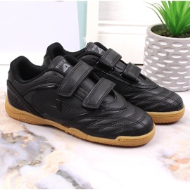 Zapatilla interior infantil American Club negra con velcro negro 3