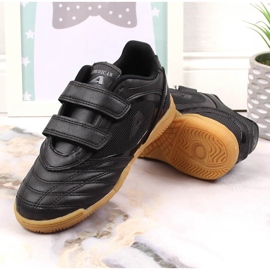 Zapatilla interior infantil American Club negra con velcro negro 4
