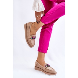 PM1 Mocasines Mujer Plataforma Adornos Beige Adelyn 2
