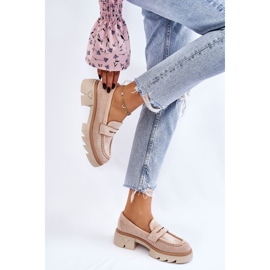 PM1 Mocasines Mujer Tacón Plano Beige Fletcher 5