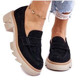 PM1 Mocasines Mujer Tacón Plano Zapatos Negro Fletcher 10