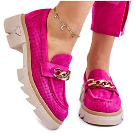 Mocasines Mujer Brogues Con Cadena Fucsia Luella rosado 11