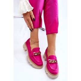 Mocasines Mujer Brogues Con Cadena Fucsia Luella rosado 2