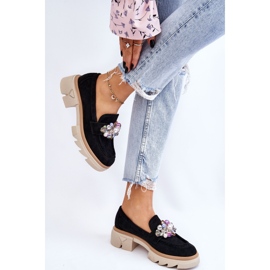 PM1 Mocasines Mujer Brogues Con Adornos Negro Issac 6