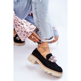 PM1 Mocasines Mujer Brogues Con Adornos Negro Issac 9