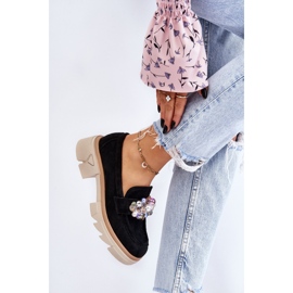 PM1 Mocasines Mujer Brogues Con Adornos Negro Issac 8