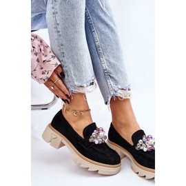 PM1 Mocasines Mujer Brogues Con Adornos Negro Issac 11