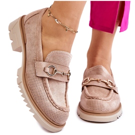PM1 Mocasines Clásicos De Mujer Mocasines Beige Kolton 12