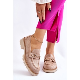 PM1 Mocasines Clásicos De Mujer Mocasines Beige Kolton 3