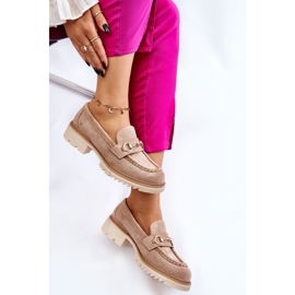 PM1 Mocasines Clásicos De Mujer Mocasines Beige Kolton 11