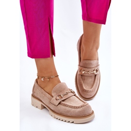 PM1 Mocasines Clásicos De Mujer Mocasines Beige Kolton 7