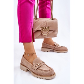 PM1 Mocasines Clásicos De Mujer Mocasines Beige Kolton 6