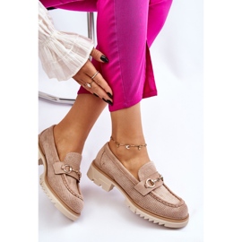 PM1 Mocasines Clásicos De Mujer Mocasines Beige Kolton 9