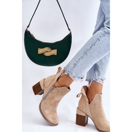 PM1 Botas Tacón Grueso De Ante Camden Beige Claro 4