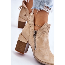 PM1 Botas Tacón Grueso De Ante Camden Beige Claro 8