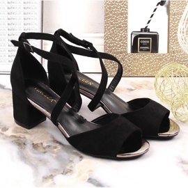 Sandalias tacón mujer Vinceza 20193 ante negro 2