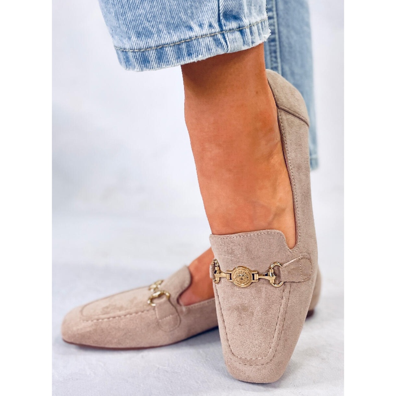 BM Mocasines mujer Rhona Khaki hebilla beige 1