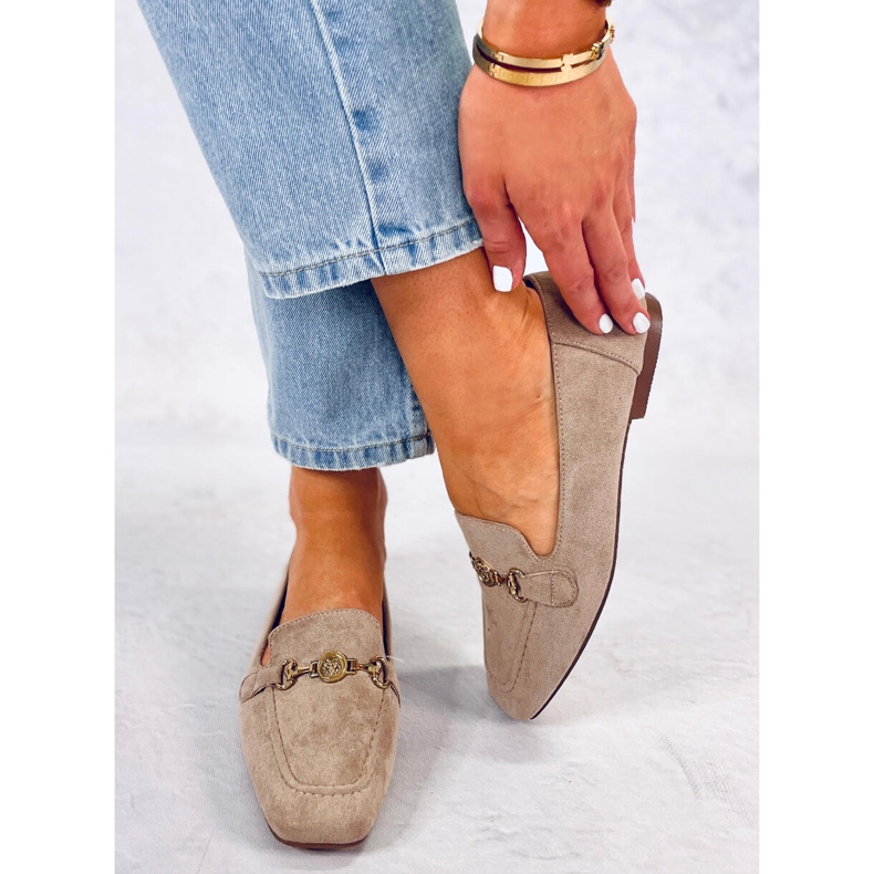 BM Mocasines mujer Rhona Khaki hebilla beige 2