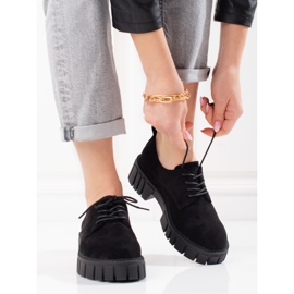 Zapatos cordones mujer ante Shelovet negro 1