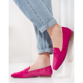 Mocasines de mujer Shelovet en ante fucsia rosado 3