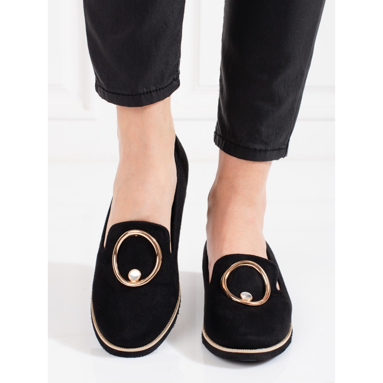 BM Mocasines mujer Shelovet ante negro 2