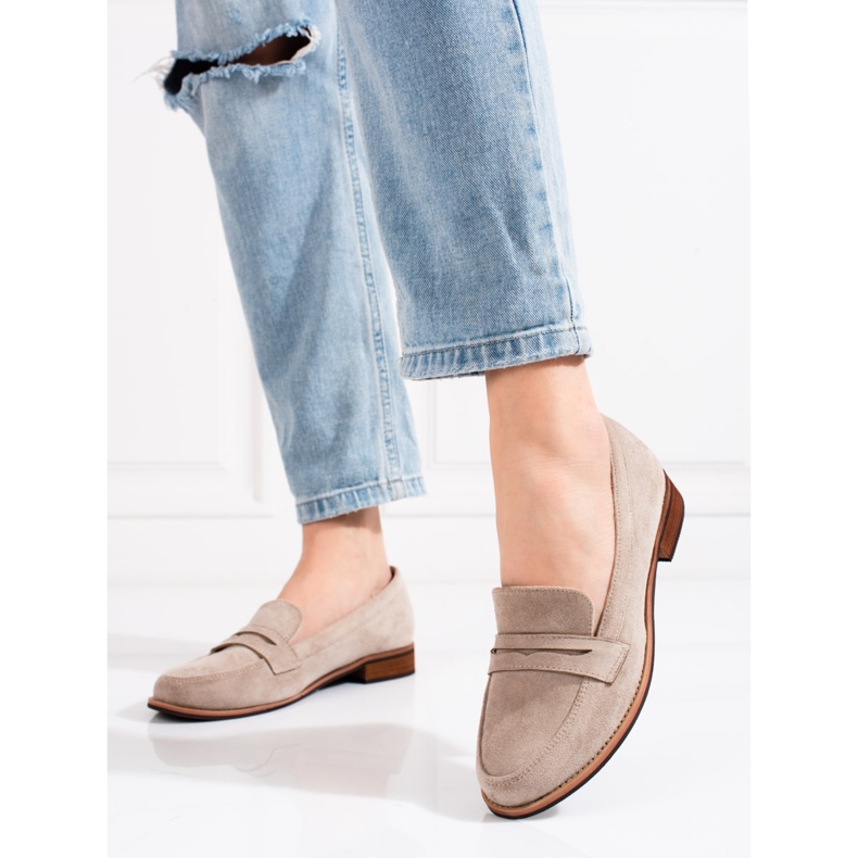 BM Mocasines mujer Shelovet beige elegante 1