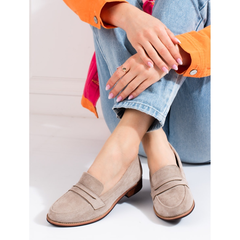 BM Mocasines mujer Shelovet beige elegante 2