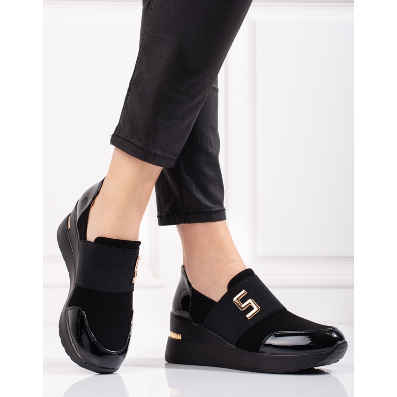 Deportivas mujer cuña Shelovet negras negro 1