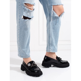 Mocasines de mujer Shelovet negros con plataforma 3