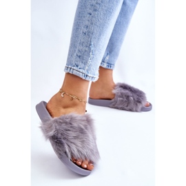 PM1 Chanclas Allyson De Goma Gris Con Pelo 2
