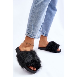 PM1 Chanclas negras de pelo Kennet para mujer negro 3