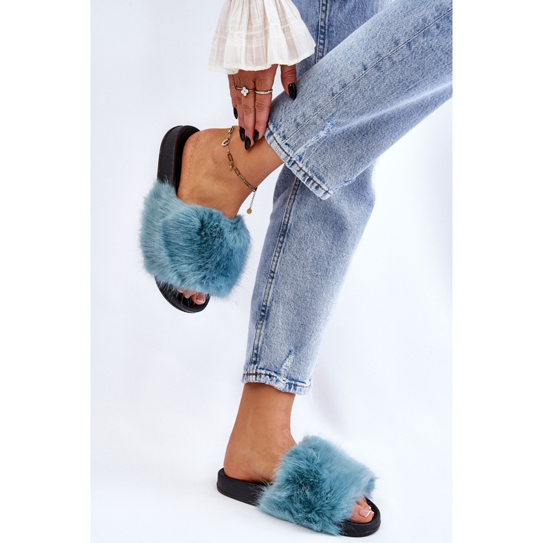 PM1 Pantuflas de Mujer Turquesa Piel Kennet azul 2