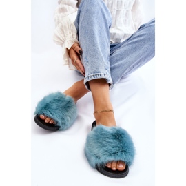 PM1 Pantuflas de Mujer Turquesa Piel Kennet azul 5