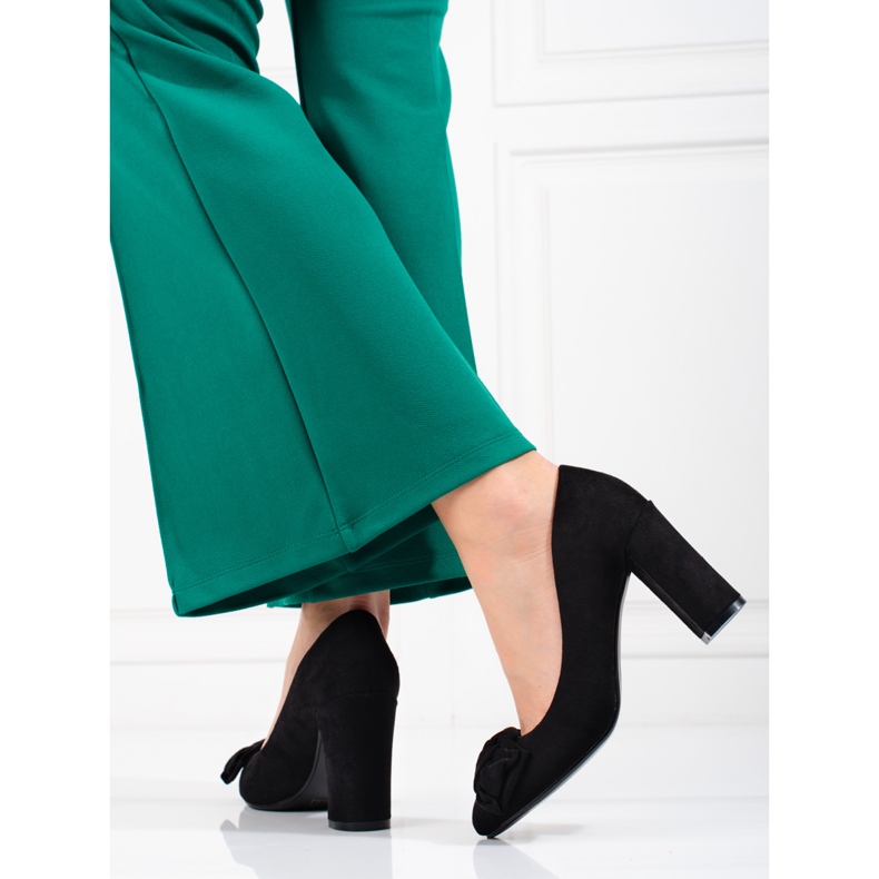 Bombas de mujer Shelovet en el poste con un lazo. negro 2