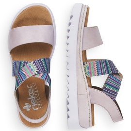 Sandalias de mujer con elásticos de colores Rieker V44G8-30 multicolor 4