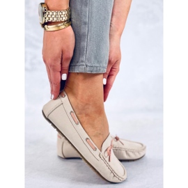 Mocasines mujer clasicos Kamila Beige 5