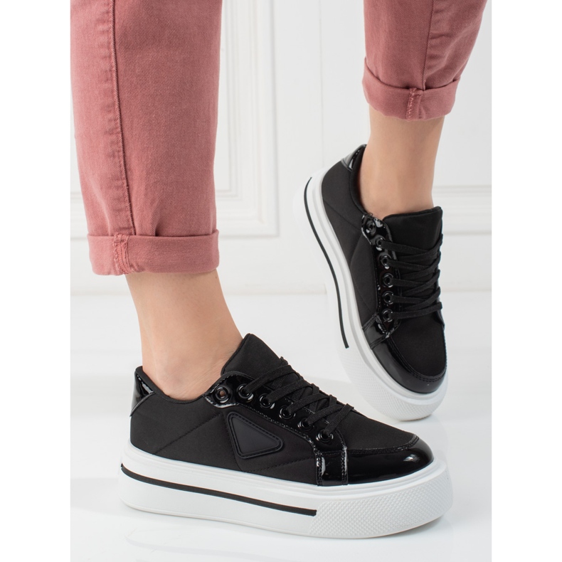 Deportivas mujer plataforma Shelovet negras negro 2