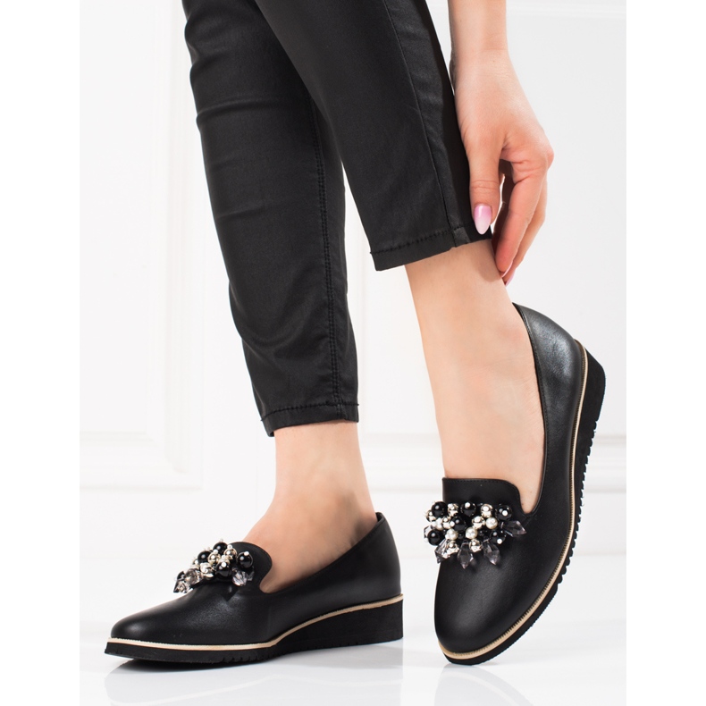 Goodin Zapatos de mujer de moda Shelovet hechos de cuero ecológico. negro 1