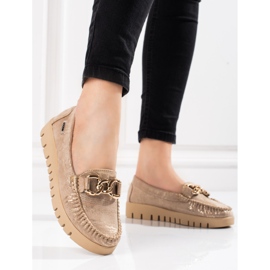 Goodin Mocasines mujer Shelovet oro-beige dorado 1 Goodin Mocasines mujer Shelovet oro-beige dorado 1
