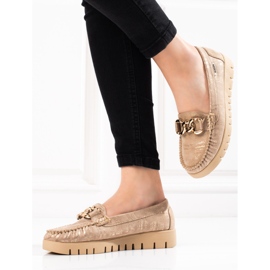 Goodin Mocasines mujer Shelovet oro-beige dorado 2 Goodin Mocasines mujer Shelovet oro-beige dorado 2