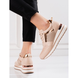 Zapatillas Shelovet de mujer beige de moda. 3