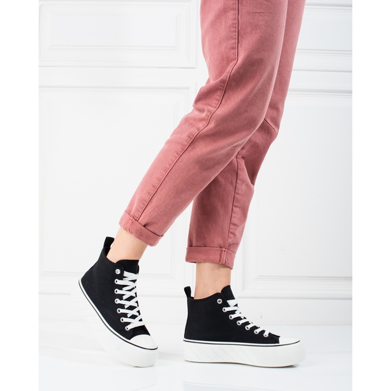 Deportivas altas Shelovet negras para mujer negro 2 Deportivas altas Shelovet negras para mujer negro 2