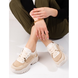 Zapatillas beige de mujer en la plataforma Shelovet. 2