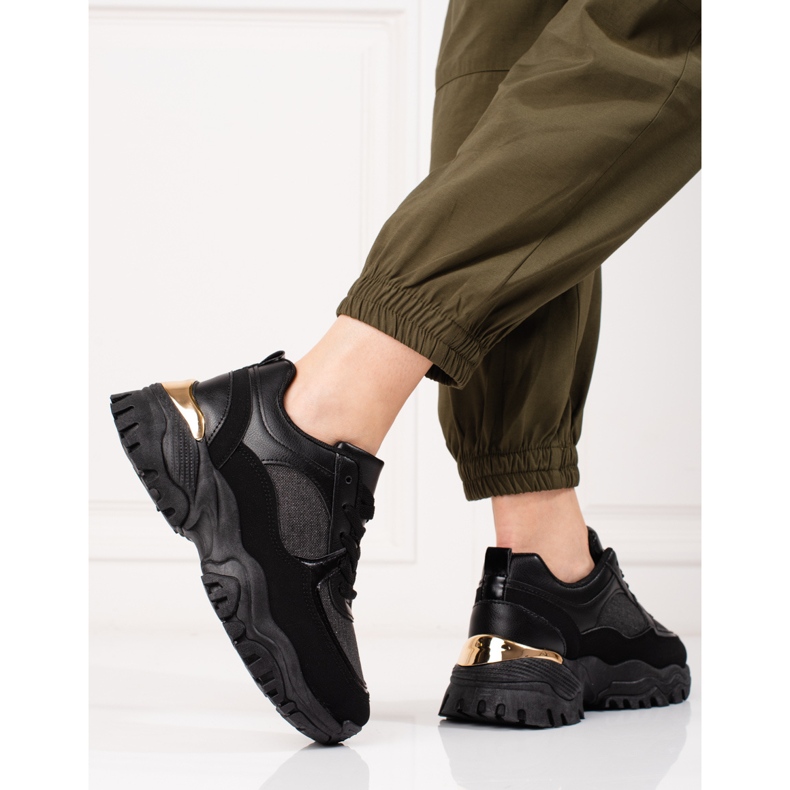 Zapatillas negras de mujer en la plataforma Shelovet. negro 2